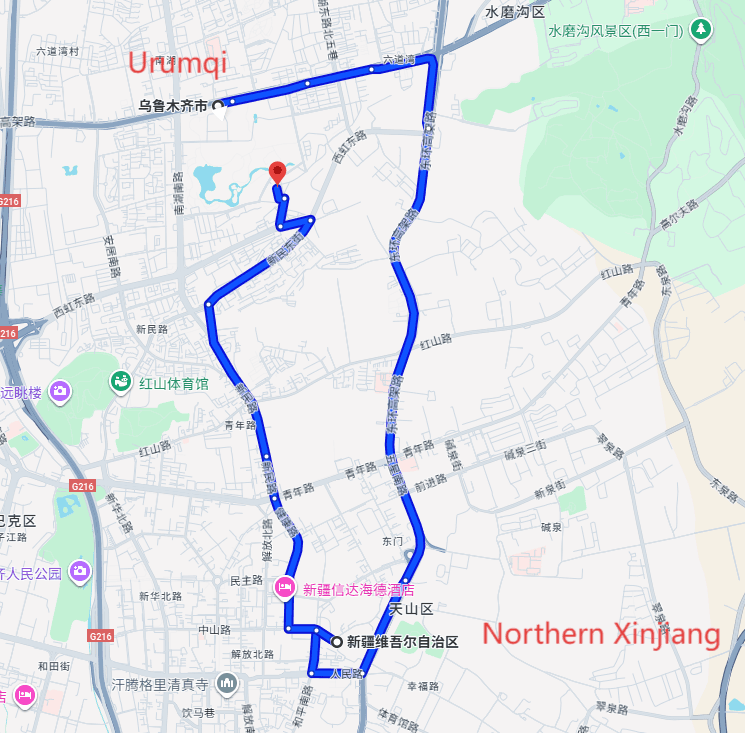 Northern Xinjiang Tour: 9-day 8-night · Private Tour · Urumqi+Northern Xinjiang+Kanas route map