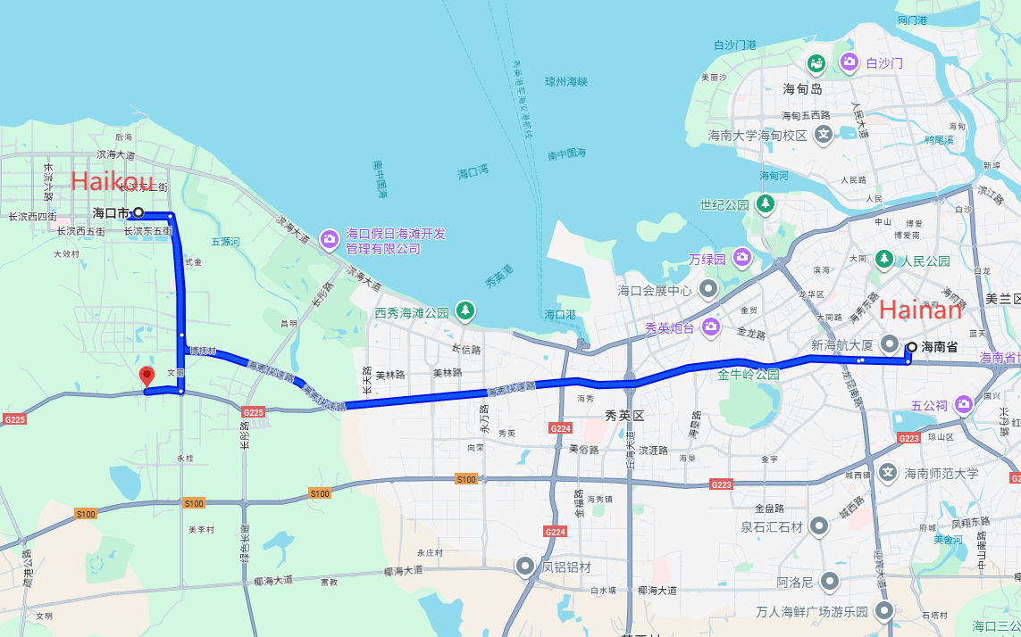 Trip to Hainan Haikou: 4-day 3-night · Private Tour · China+Hainan+Haikou route map